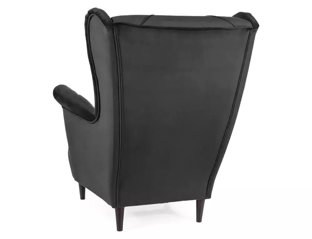 Fotoliu Lady, stofă catifelată negru Bluvel 19, 82x92x101 cm [2]