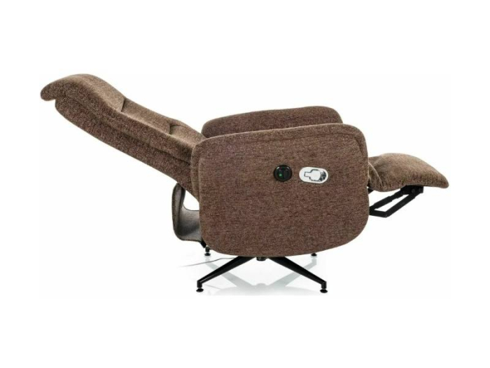 Fotoliu Nestor Raven rotativ cu recliner electric, material textil maro, 77x79–160 x H118–190 cm [4]