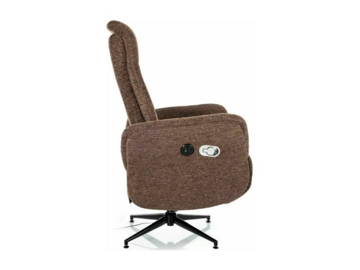Fotoliu Nestor Raven rotativ cu recliner electric, material textil maro, 77x79–160 x H118–190 cm [3]