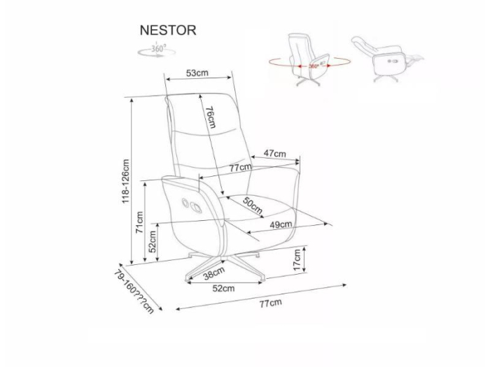 Fotoliu Nestor Raven, bej deschis [4]