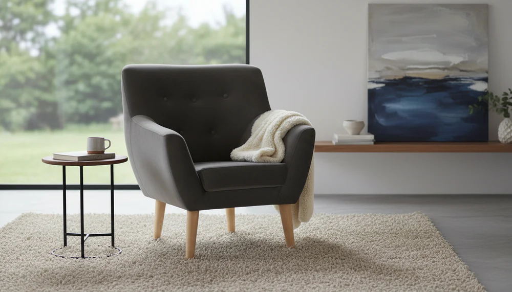 Fotoliu NORDIC 1, stofa catifelata gri - Bluvel 14, 76x75x90 cm [2]