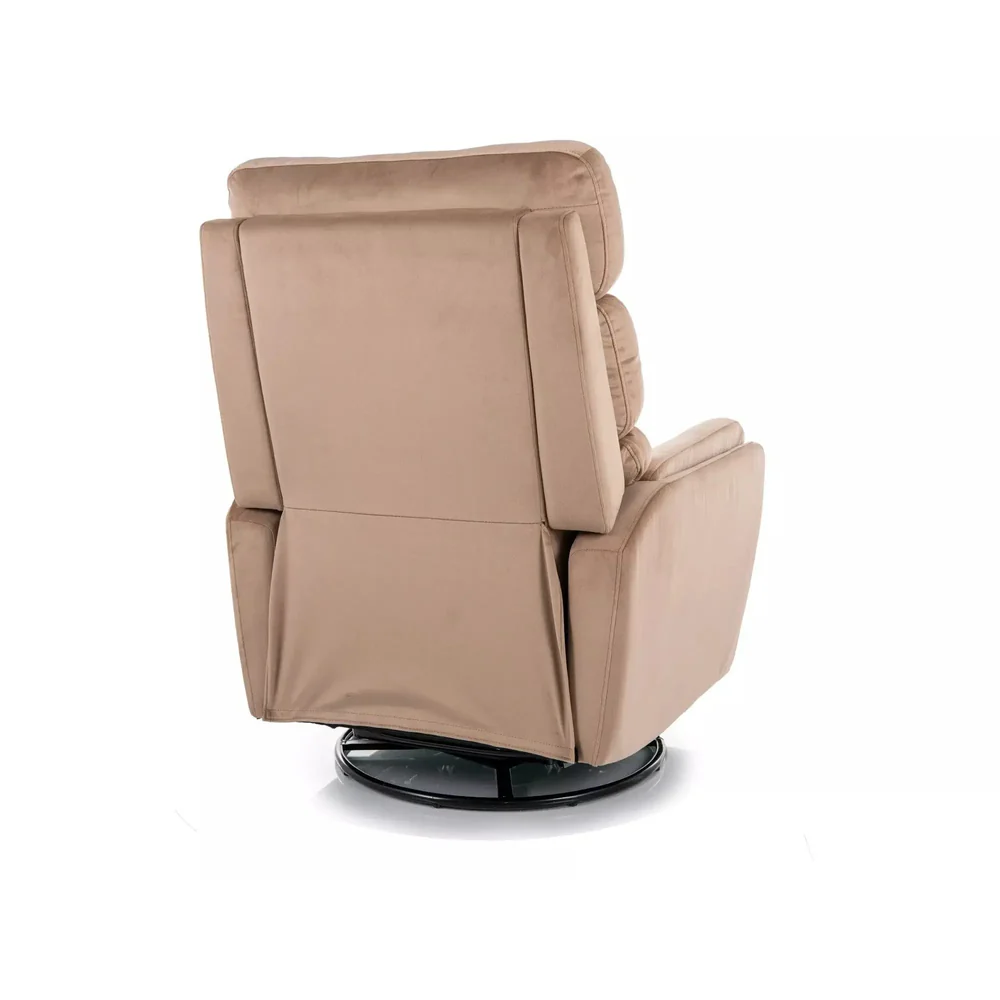 Fotoliu recliner Argos Velvet, stofă catifelată bej Bluvel 28, 78x84–162 x H107 cm [4]