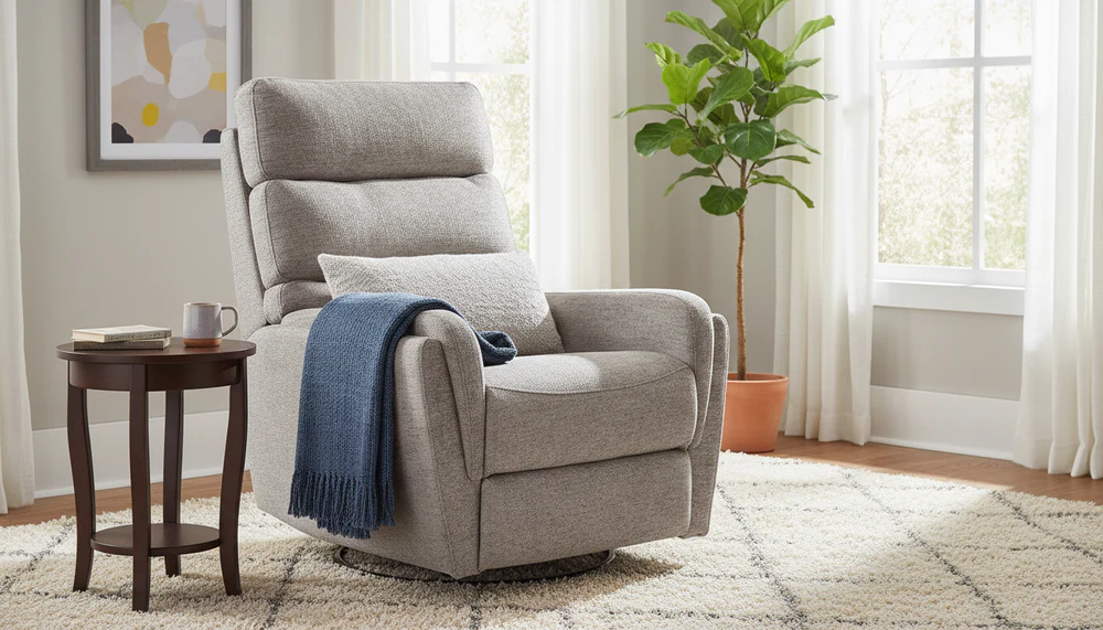 Fotoliu recliner Argos, stofă clasică gri Raven 07, 78x82–162 x H107 cm [7]