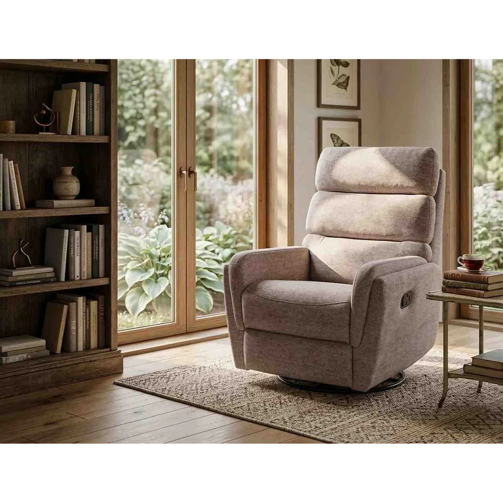 Fotoliu recliner Argos, stofă clasică bej inchis, 78x82–162 x H107 cm [6]