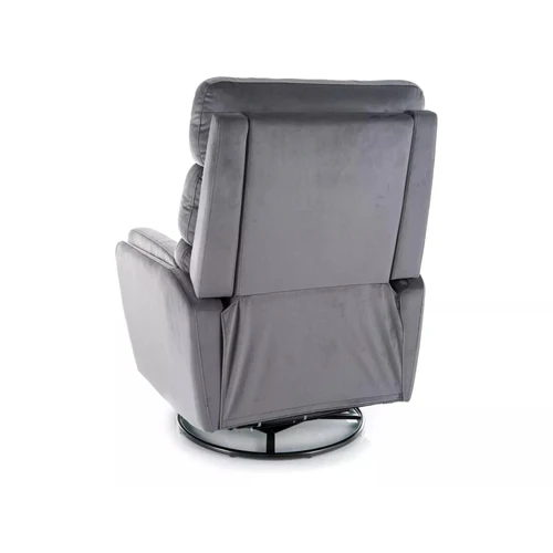 Fotoliu recliner Argos, stofă catifelată gri Bluvel 14, 78x84–162 x H107 cm [2]
