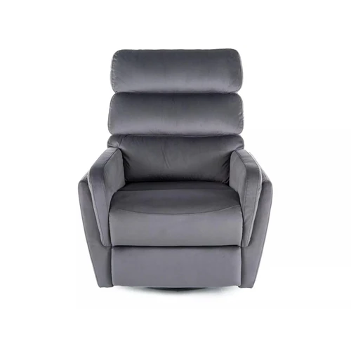 Fotoliu recliner Argos, stofă catifelată gri Bluvel 14, 78x84–162 x H107 cm [5]