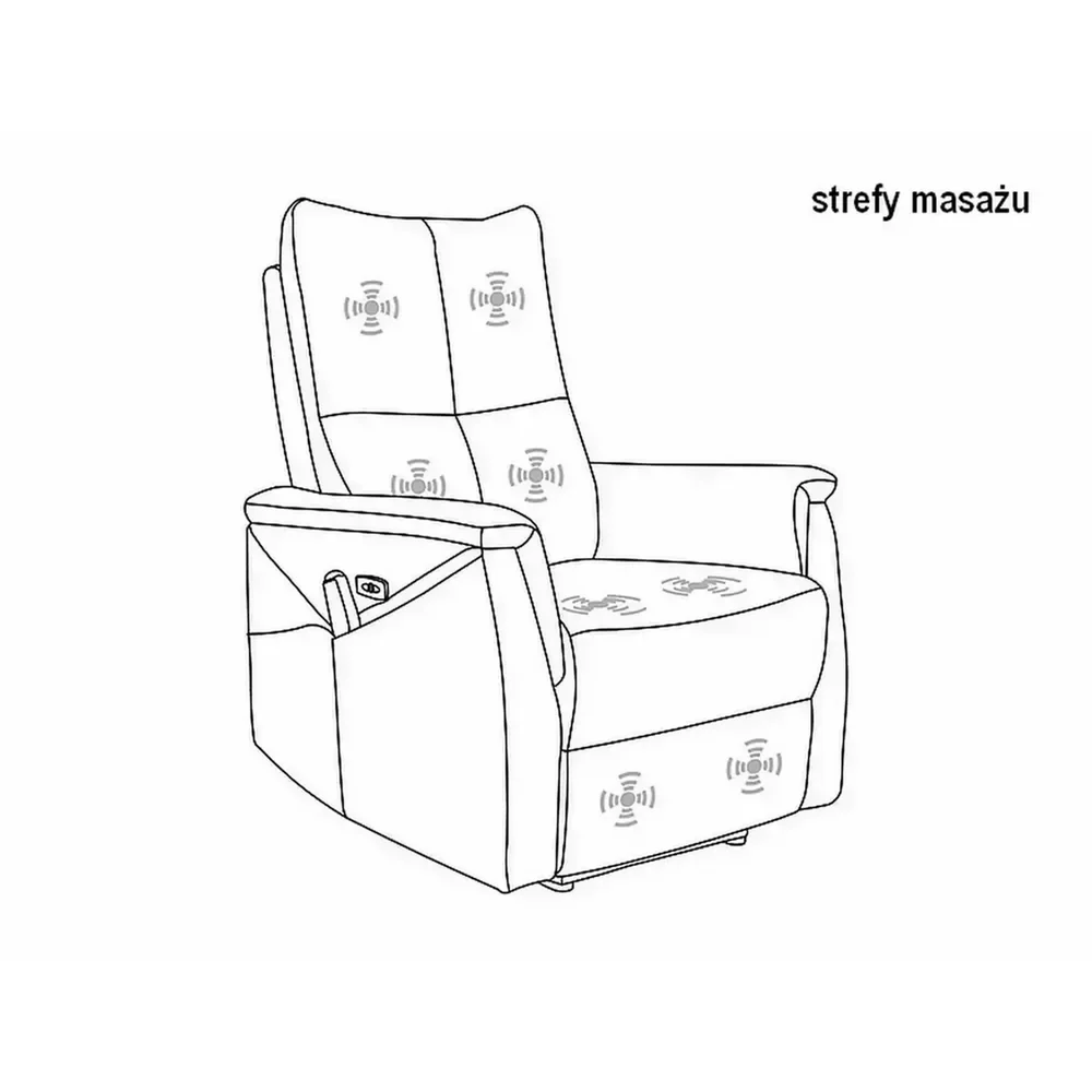 Fotoliu recliner cu funcție de masaj Neptun M, stofă clasică bej, 76x94–160 x H96 cm - Copie [7]