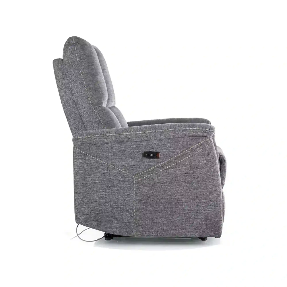 Fotoliu recliner cu funcție de masaj Neptun M, stofă clasică bej Brego 34, 76x94–160 x H96 cm [5]