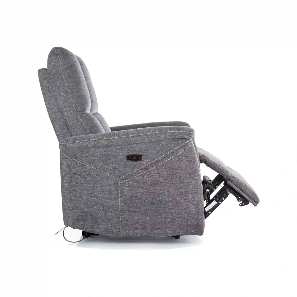 Fotoliu recliner cu funcție de masaj Neptun M, stofă clasică bej Brego 34, 76x94–160 x H96 cm [2]