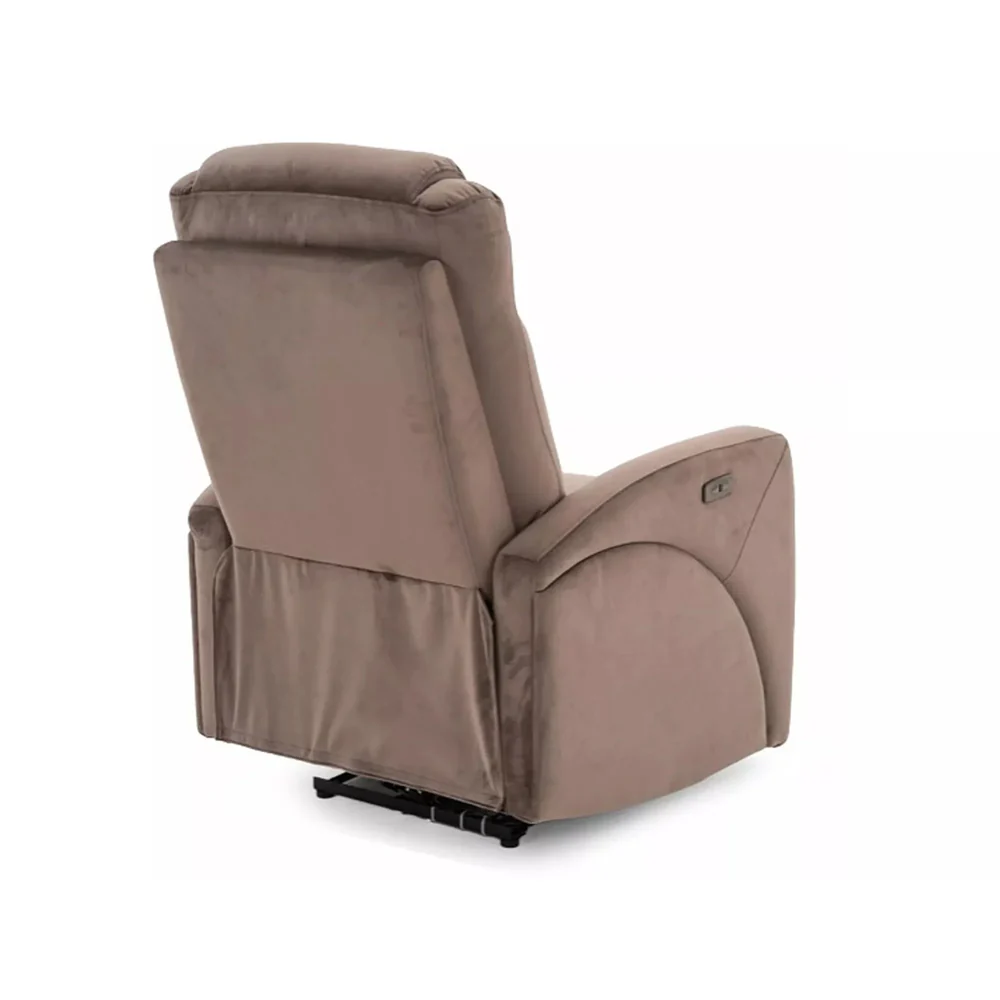 Fotoliu recliner KRONOS – stofa catifelată cappuccino, 79x94/160x107 cm [4]