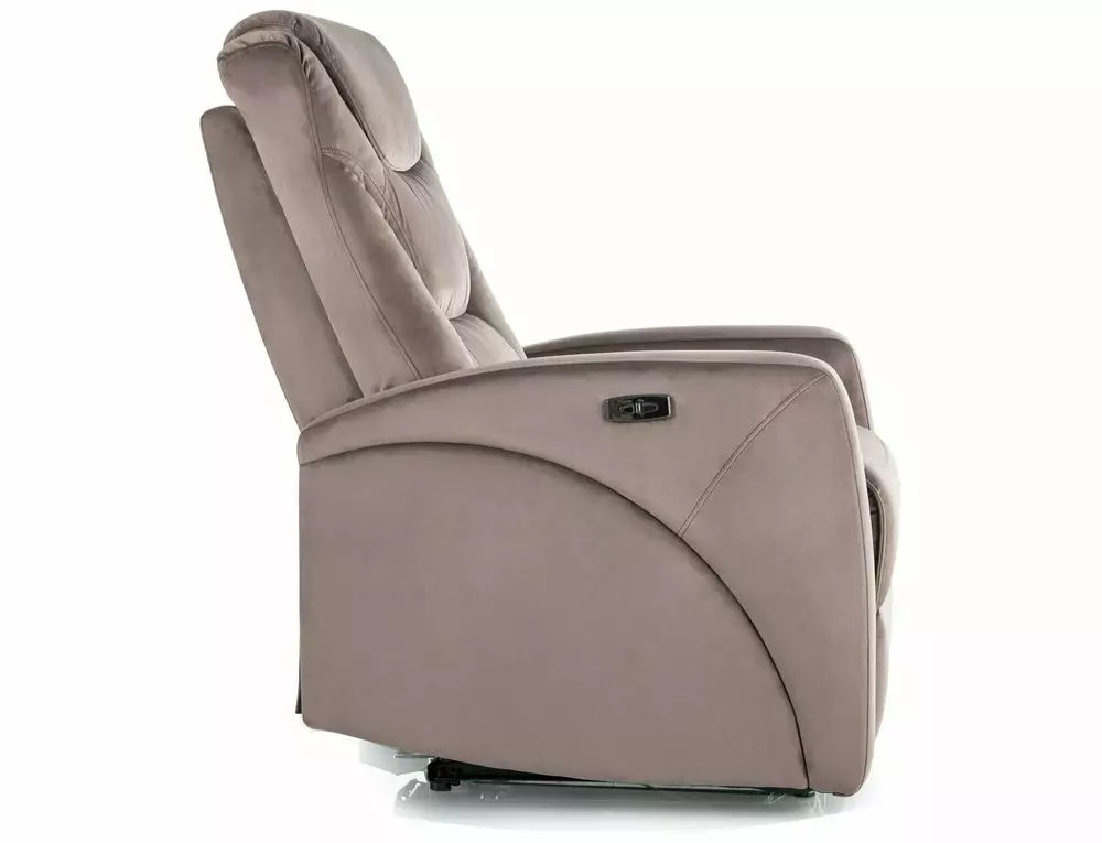 Fotoliu recliner KRONOS – stofa catifelată cappuccino, 79x94/160x107 cm [3]
