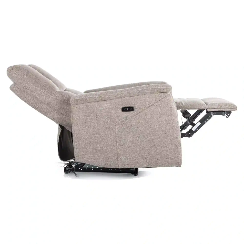 Fotoliu recliner cu funcție de masaj Neptun M, stofă clasică bej Brego 34, 76x94–160 x H96 cm [4]