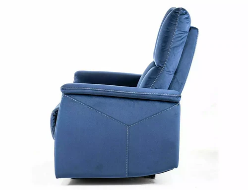 Fotoliu recliner Neptun, albastru închis/negru, stofă catifelată / metal, 76x94–160 x H96 cm [3]