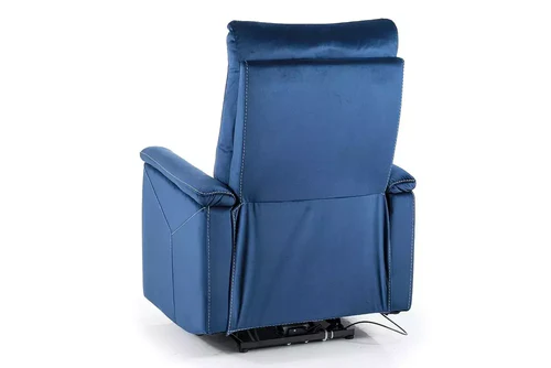 Fotoliu recliner Neptun, albastru închis/negru, stofă catifelată / metal, 76x94–160 x H96 cm [2]