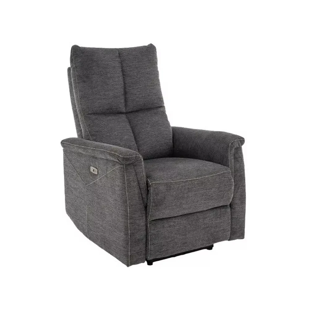 Fotoliu recliner Neptun, gri închis, stofă clasică / metal, 76x94–160 x H96 cm [6]