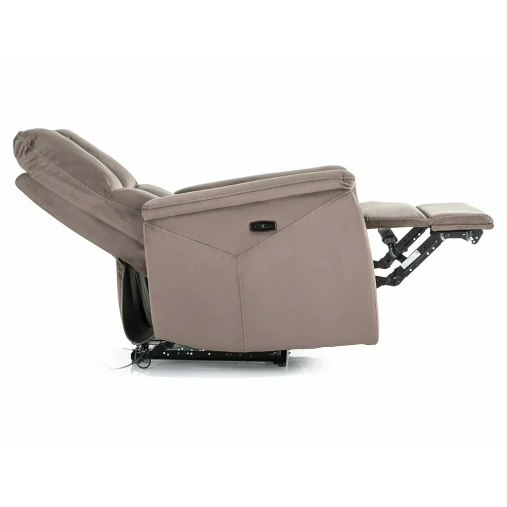 Fotoliu recliner NEPTUN, cappuccino, stofa catifelata/metal, 76x94/160x96 cm [3]