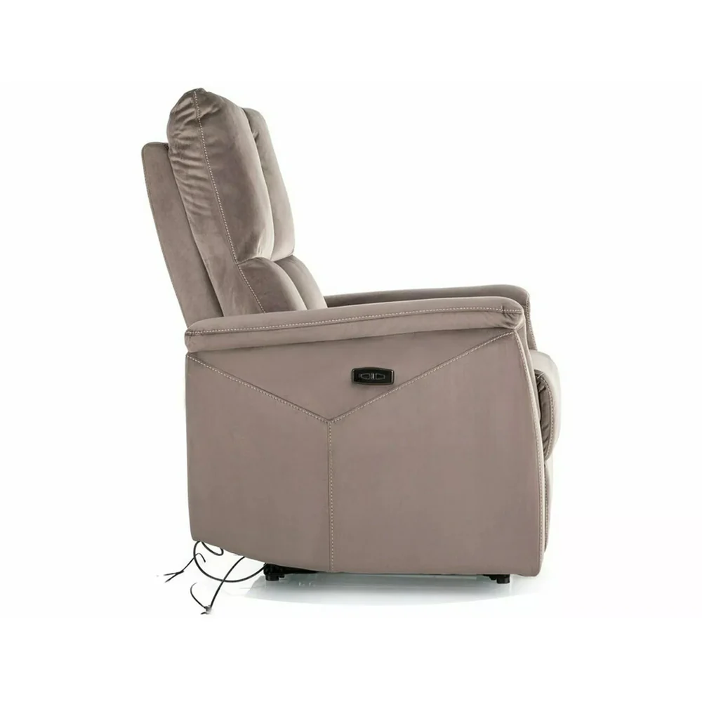 Fotoliu recliner NEPTUN, cappuccino, stofa catifelata/metal, 76x94/160x96 cm [2]