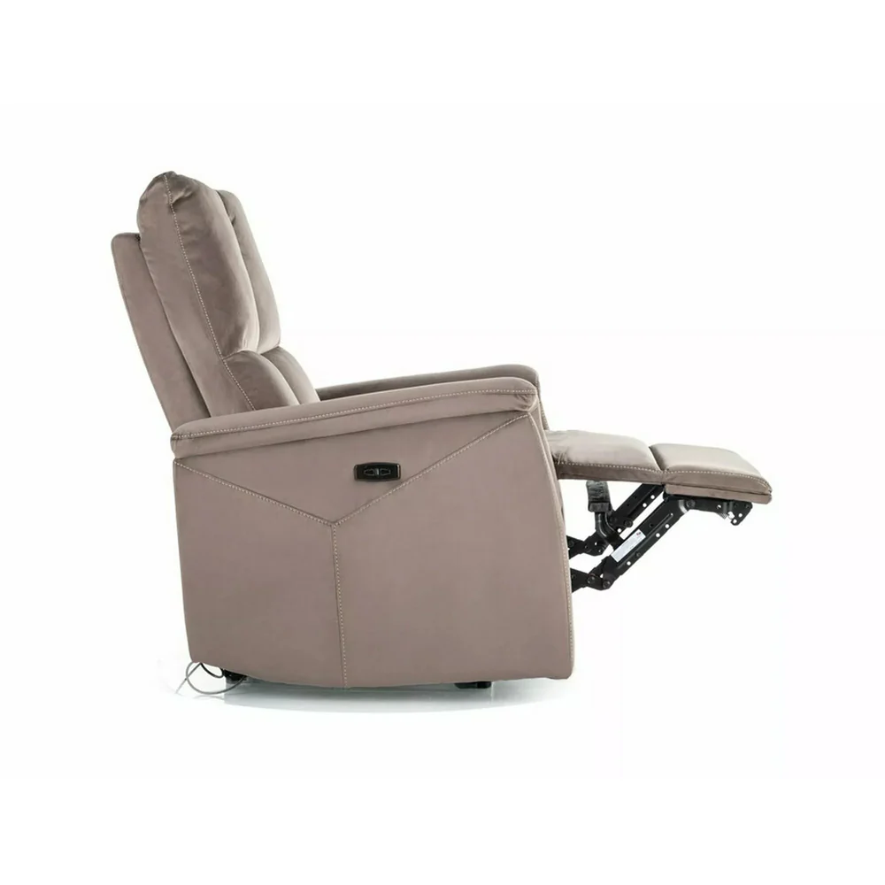 Fotoliu recliner NEPTUN, cappuccino, stofa catifelata/metal, 76x94/160x96 cm [4]