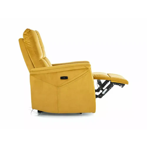 Fotoliu recliner Neptun, galben/negru, stofă catifelată / metal, 76x94–160 x H96 cm [5]