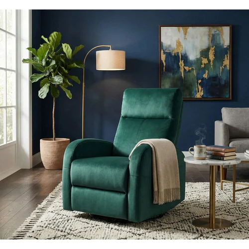 Fotoliu recliner Olimp Velvet, verde închis, catifea, 72x80–160 x H101 cm [4]