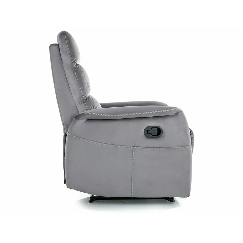 Fotoliu recliner SOLON M, stofa catifelata gri - Bluvel 14, 74x86/162x106 cm [3]