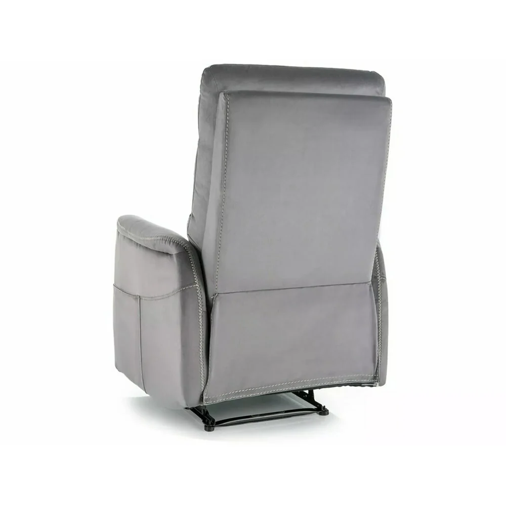 Fotoliu recliner SOLON M, stofa catifelata gri - Bluvel 14, 74x86/162x106 cm [2]