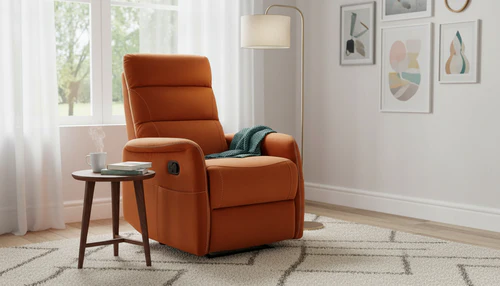 Fotoliu recliner SOLON M, stofa catifelata scortisoara - Bluvel 4215, 74x86/162x106 cm [6]