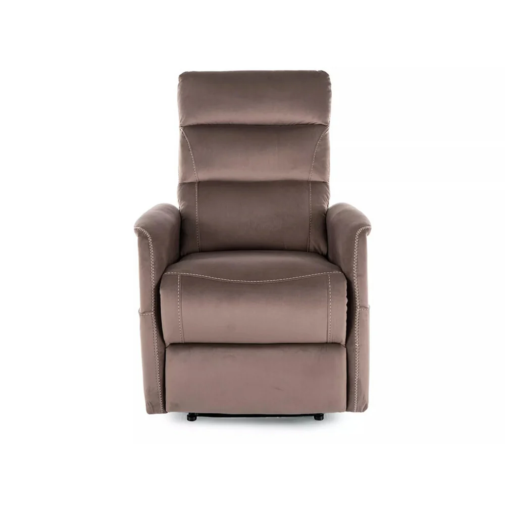Fotoliu recliner Solon M, stofă catifelată cappuccino, 74x86–162 x H106 cm [4]