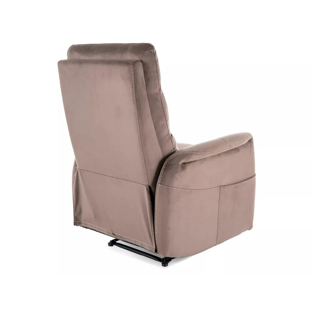 Fotoliu recliner Solon M, stofă catifelată cappuccino, 74x86–162 x H106 cm [2]