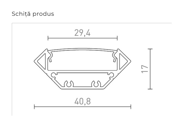 LED PROFILE J MONTAT PE SUPRAFAȚĂ 1M [2]
