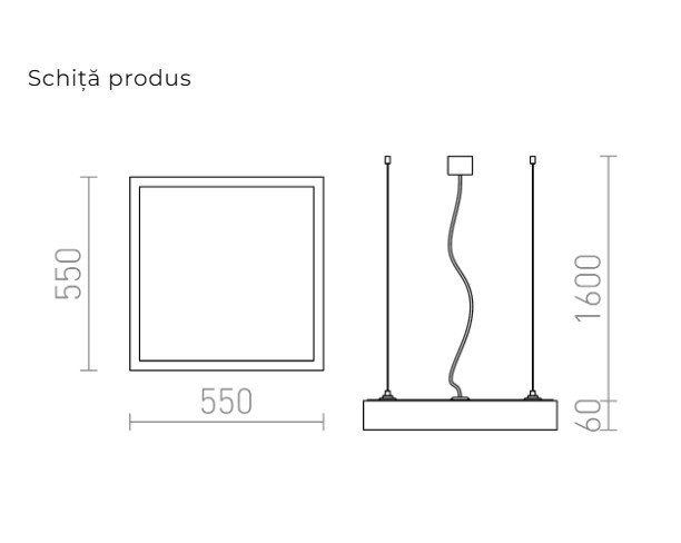 LED STRUCTURAL PANDANTIV 55×55 – Corp de iluminat suspendat [3]
