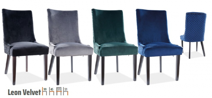 Scaun Leon Velvet Albastru – 55lx45Ax99h cm [2]