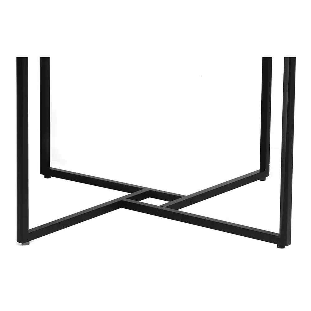 Masa ALTO, stejar/negru, PAL laminat/metal, 120x120x76 cm [4]