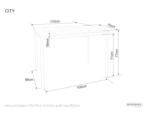 Masa City stejar artizan/negru L110xl75 cm [4]