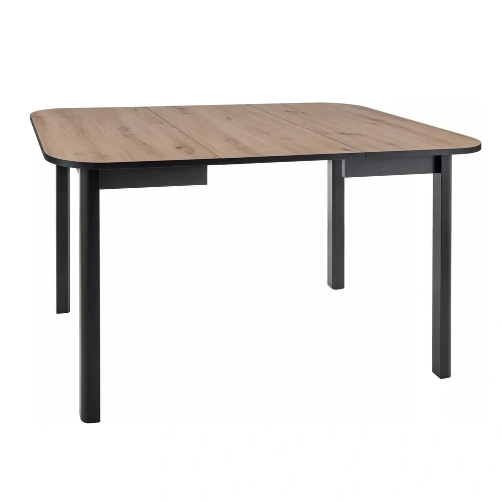 Masa DANTE II, 90/130x90x75 cm, stejar artisan/negru, PAL laminat [3]