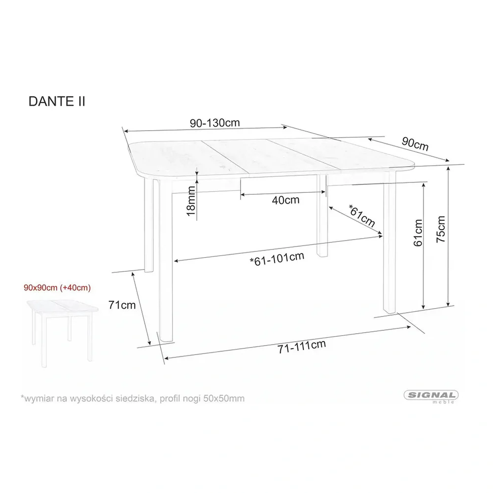 Masa DANTE II, 90/130x90x75 cm, stejar artisan/negru, PAL laminat [5]