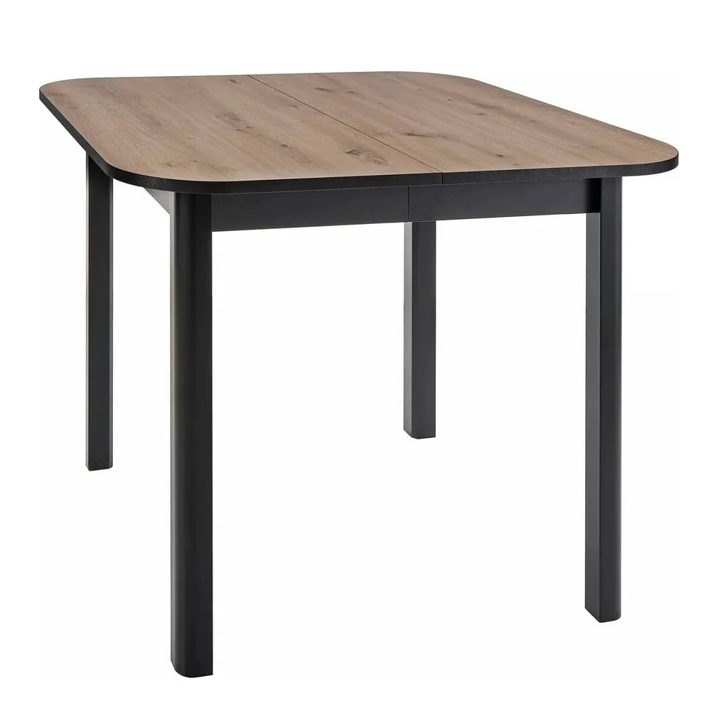 Masa DANTE II, 90/130x90x75 cm, stejar artisan/negru, PAL laminat [2]
