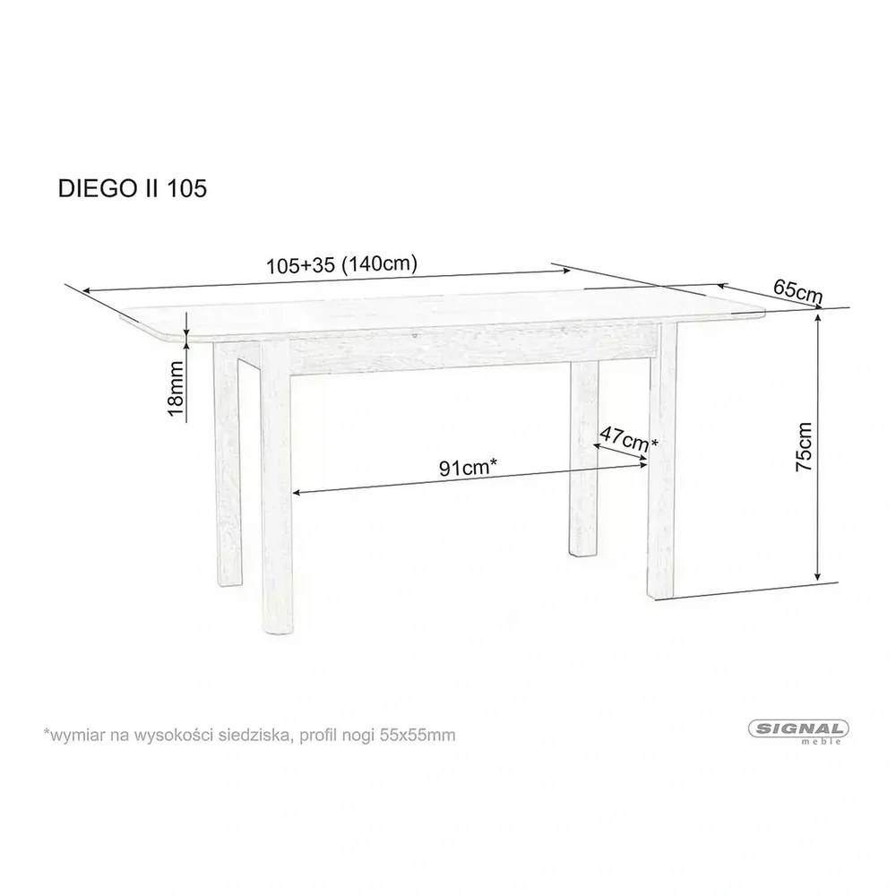 Masa DIEGO II,105/140x65x75 cm, stejar sonoma [4]