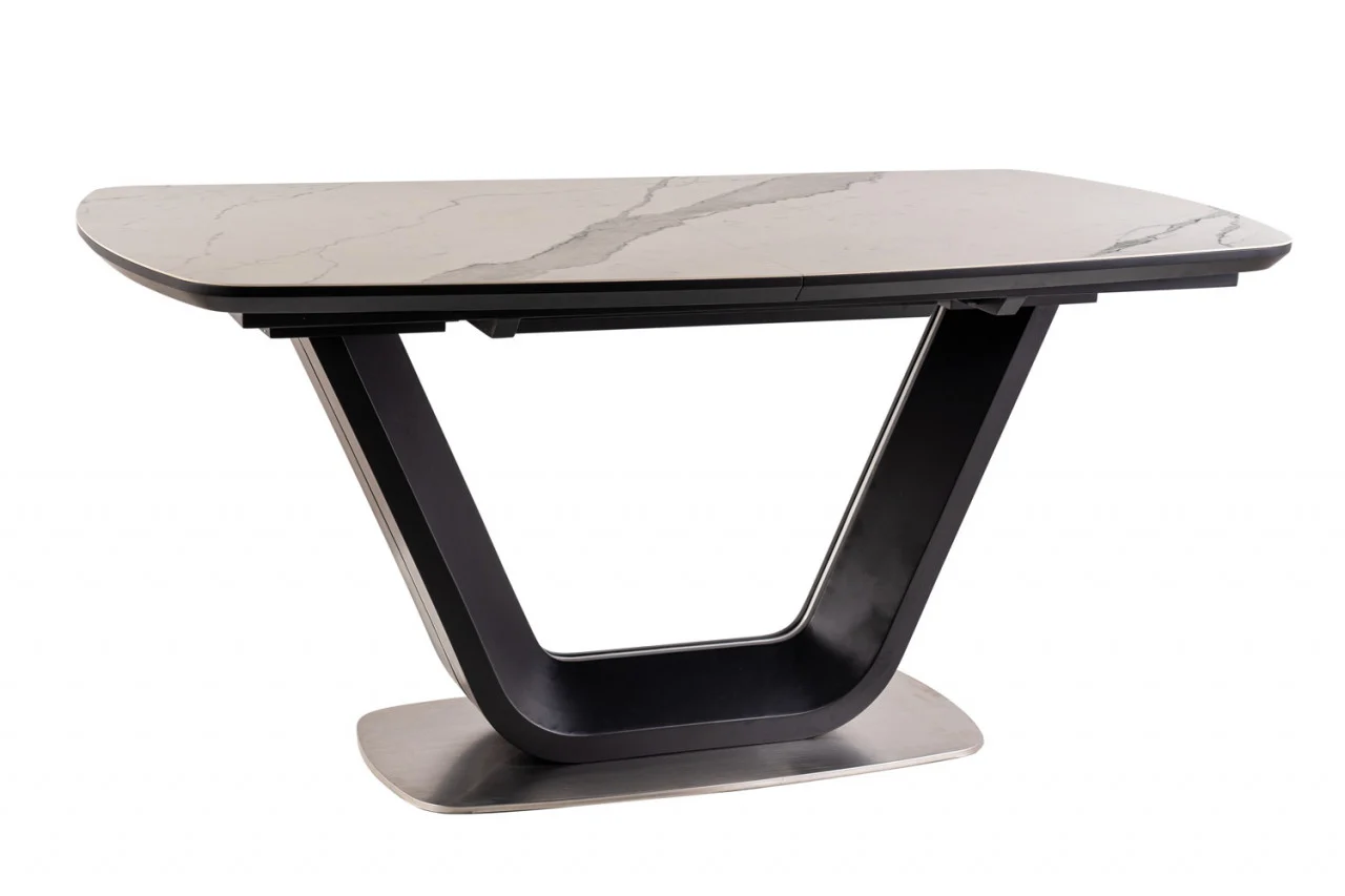 Masa extensibila Armani Ceramic marmura alba / negru mat [7]