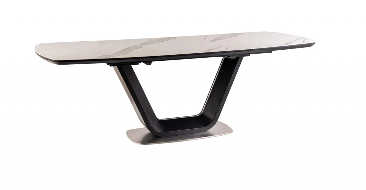 Masa extensibila Armani Ceramic marmura alba / negru mat [5]