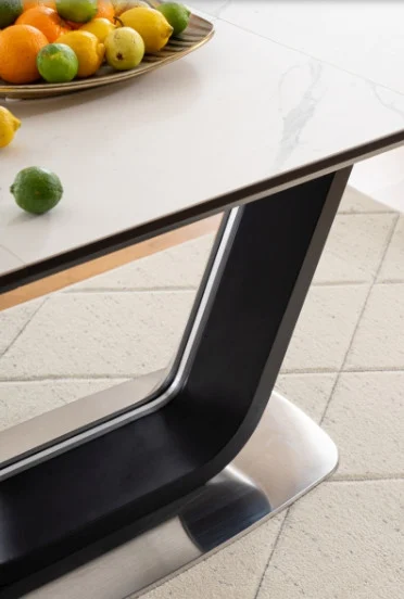 Masa extensibila Armani Ceramic marmura alba / negru mat [4]