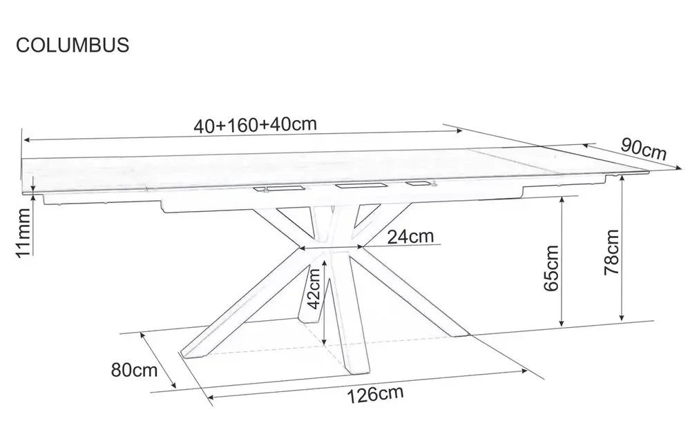 Masa extensibila Columbus Ceramic Amber Bianco L160-240 cm [6]
