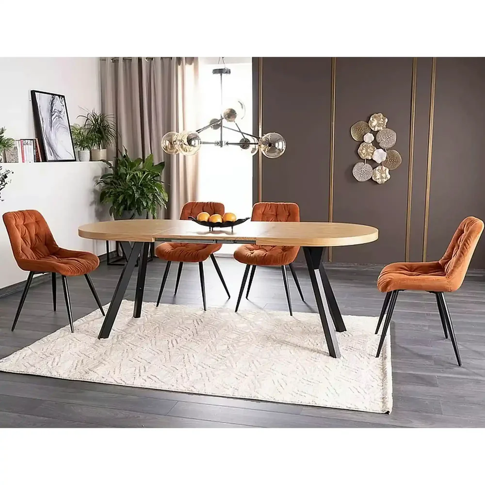 Masa extensibila DOMINGO II, stejar natural/negru [3]