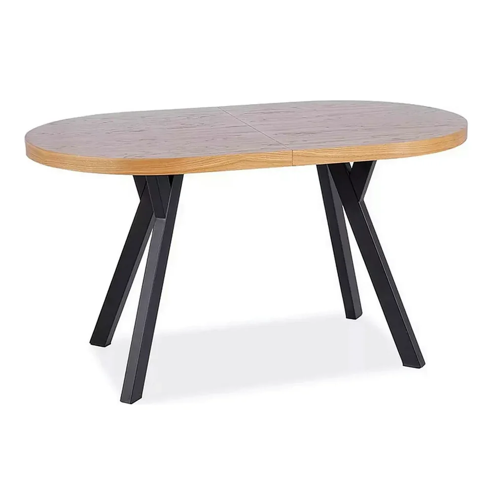 Masa extensibila DOMINGO II, stejar natural/negru [6]