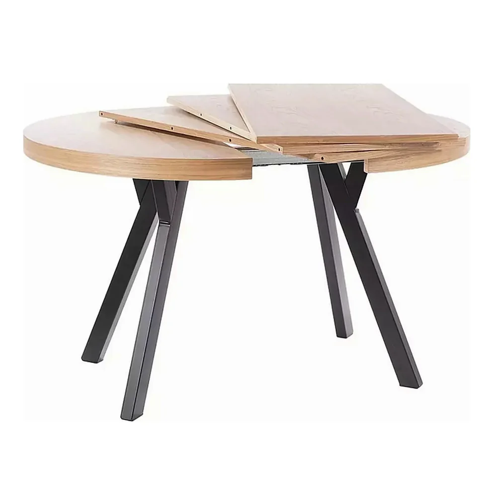 Masa DOMINGO, stejar natural/negru, PAL laminat, 100/250x100x76 cm [5]