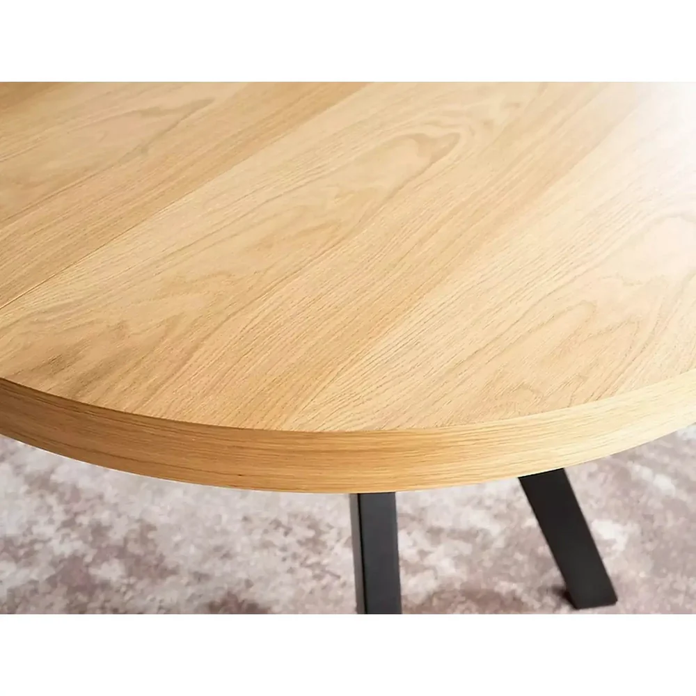 Masa DOMINGO, stejar natural/negru, PAL laminat, 100/250x100x76 cm [7]