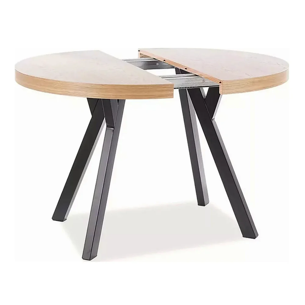 Masa DOMINGO, stejar natural/negru, PAL laminat, 100/250x100x76 cm [6]