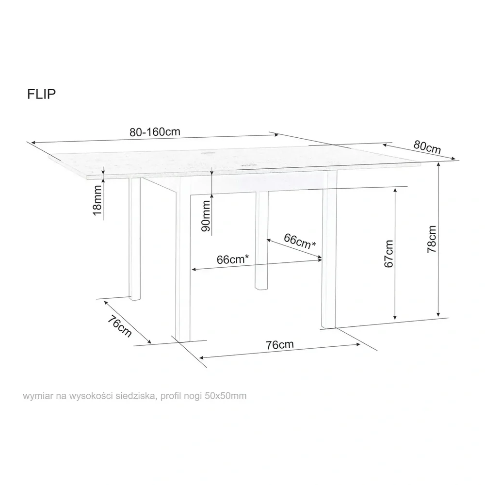 Masa extensibila FLIP, casmir/stejar, PAL laminat, 80/160x80x78 cm [6]