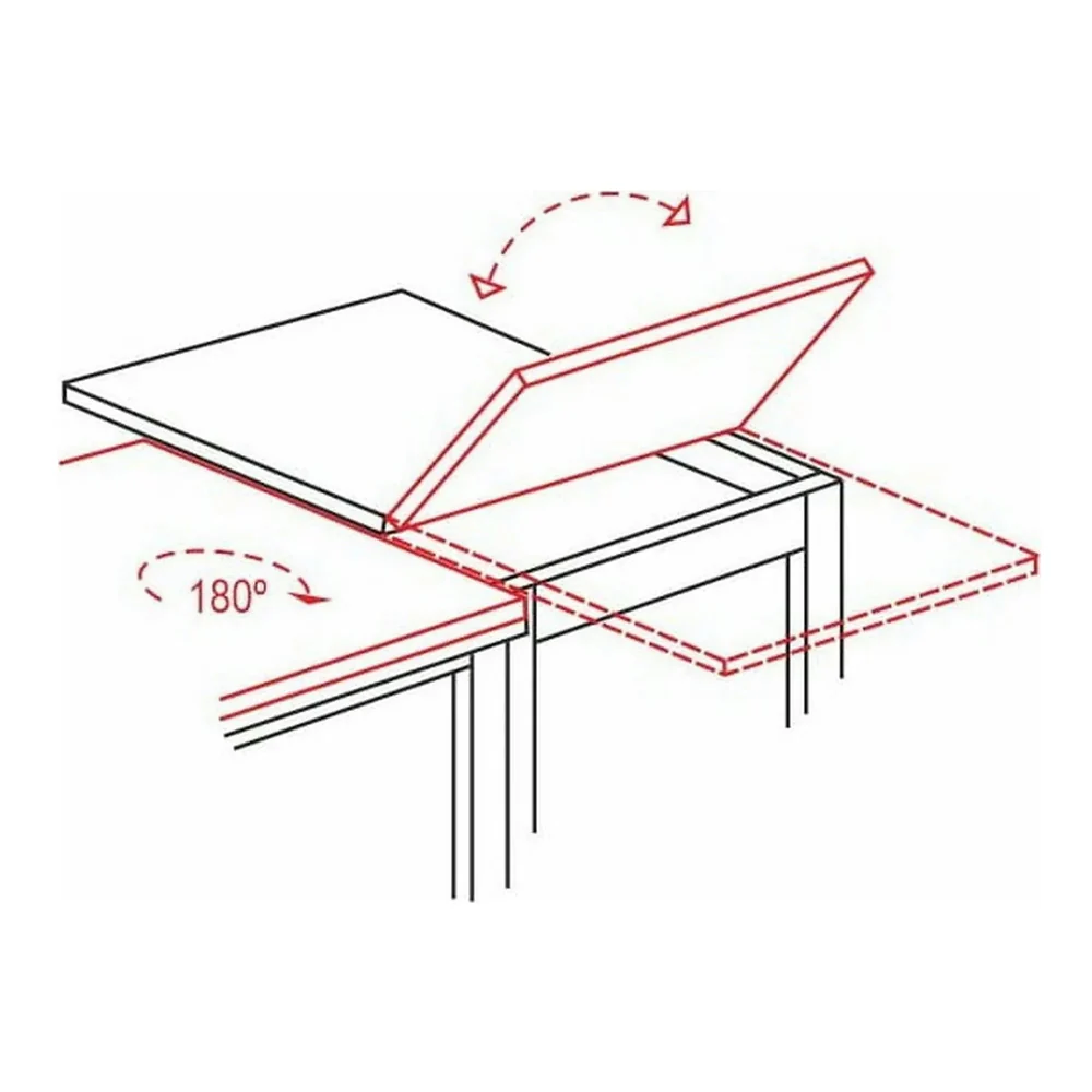 Masa extensibila FLIP, stejar artisan/negru, PAL laminat, 80/160x80x78 cm [3]