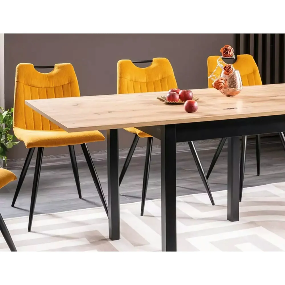 Masa extensibila FLIP, stejar artisan/negru, PAL laminat, 80/160x80x78 cm [5]